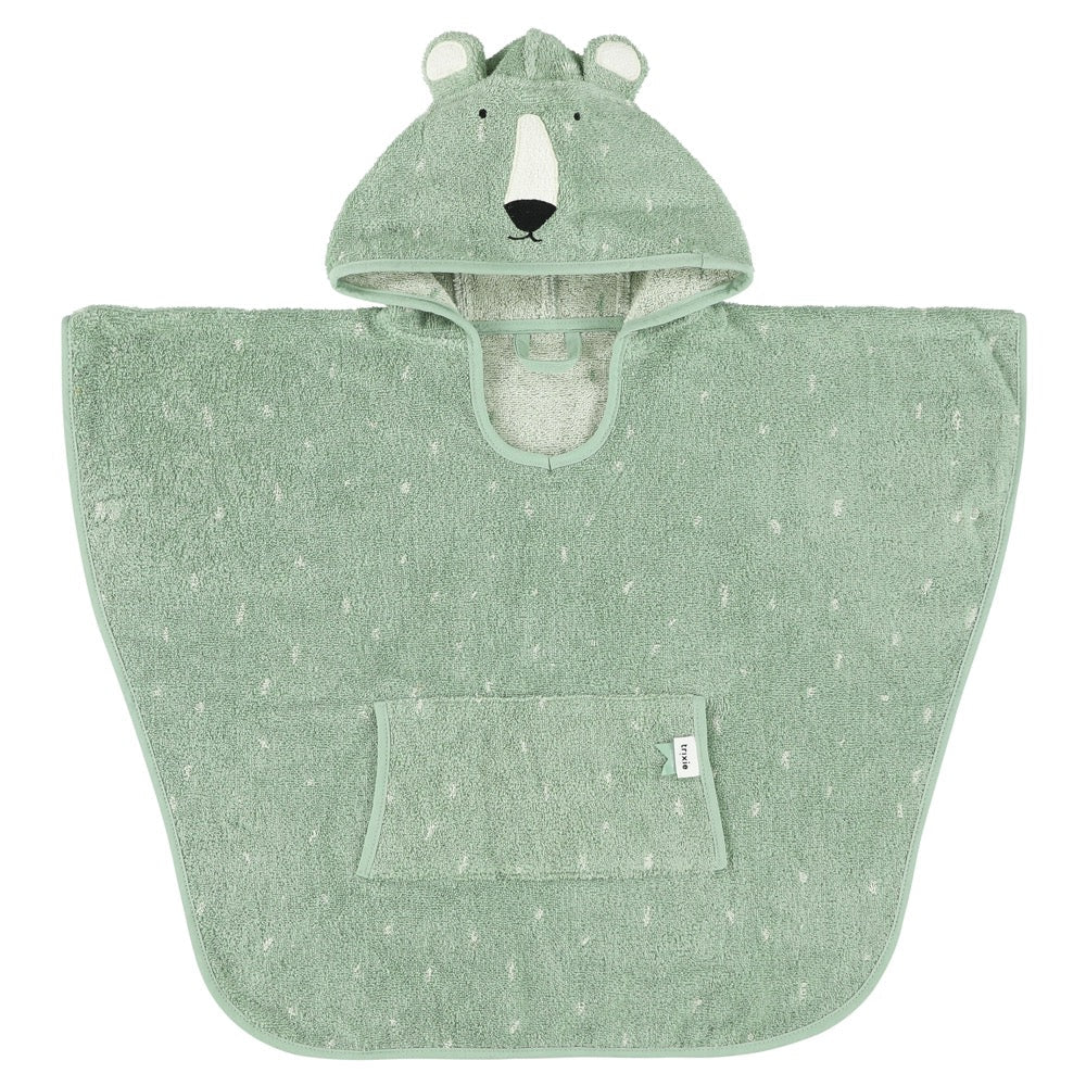 Mr. Polar Bear Organic Cotton Kids Hooded Towel Poncho – Ultra-Soft, Absorbent & Sustainable - Tiny Tugz™