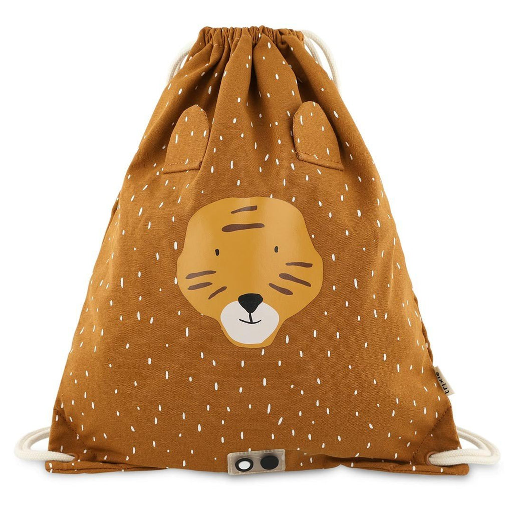 Mr. Tiger Recycled Cotton Kids Drawstring Bag – Lightweight, Water-Repellent & Sustainable - Tiny Tugz™