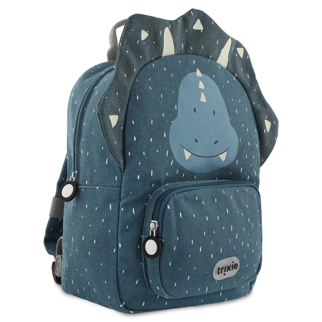 Mr. Triceratops Recycled Cotton Kids Backpack (Regular) – Lightweight, Water-Repellent & Sustainable - Tiny Tugz™