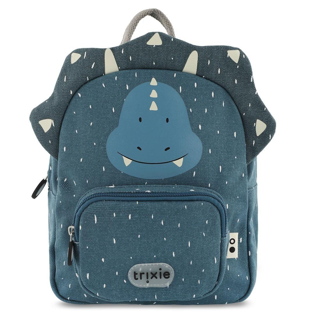 Mr. Triceratops Recycled Cotton Kids Backpack (Small) – Lightweight, Water-Repellent & Sustainable - Tiny Tugz™