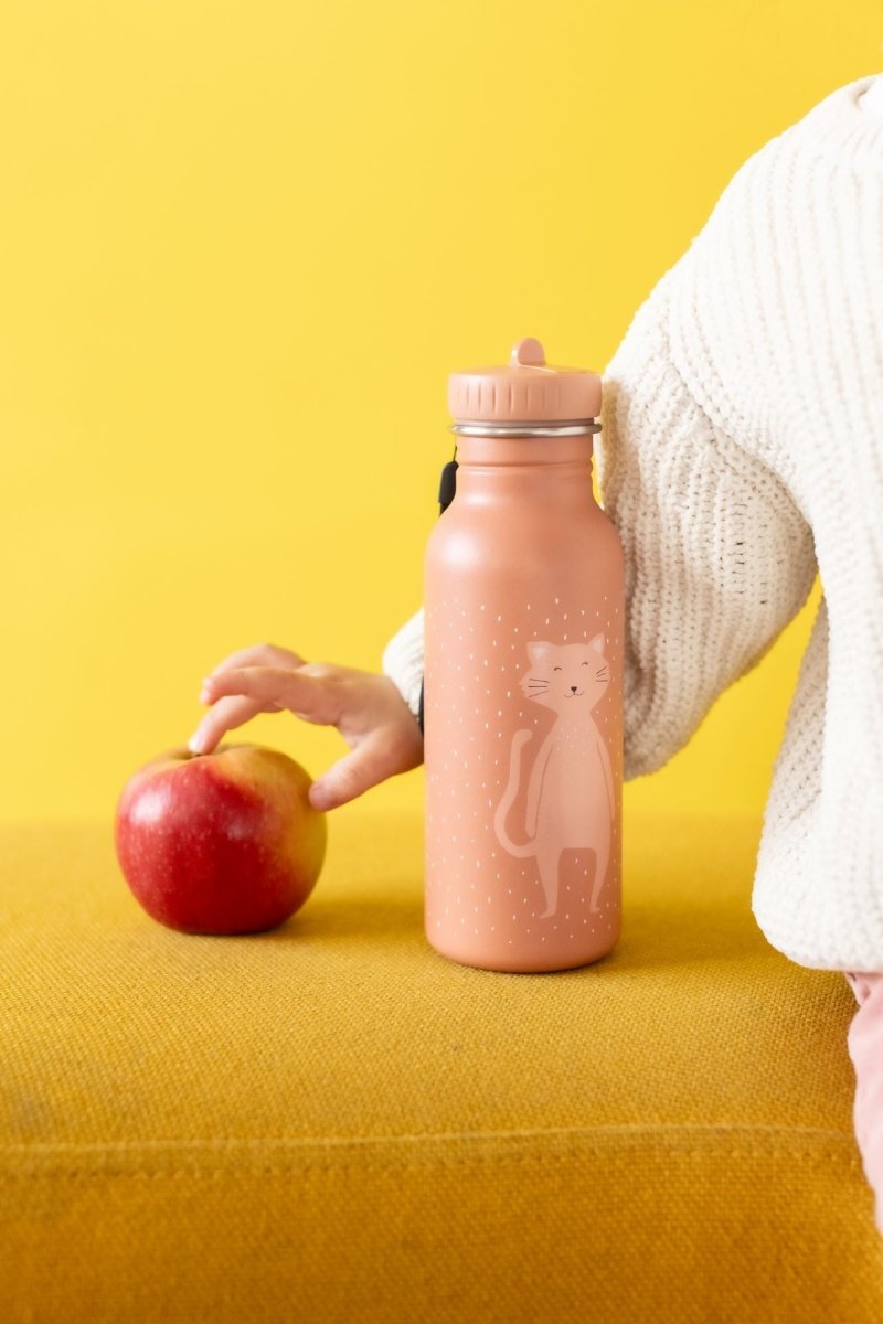 Mrs. Cat Stainless Steel Water Bottle 500 ml – Durable, Safe Hydration for Kids - Tiny Tugz™