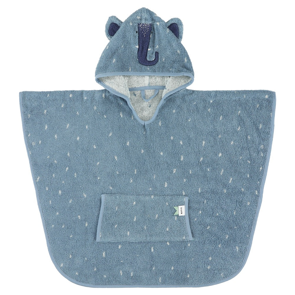 Mrs. Elephant Organic Cotton Kids Hooded Towel Poncho – Ultra-Soft, Absorbent & Sustainable - Tiny Tugz™