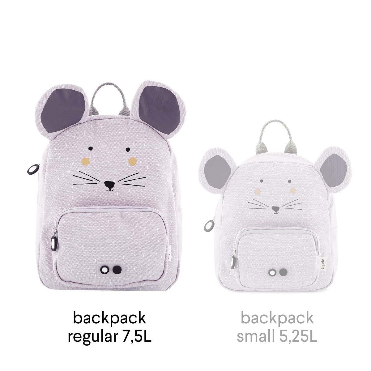 Mrs. Mouse Recycled Cotton Kids Backpack (Regular) – Lightweight, Water-Repellent & Sustainable - Tiny Tugz™