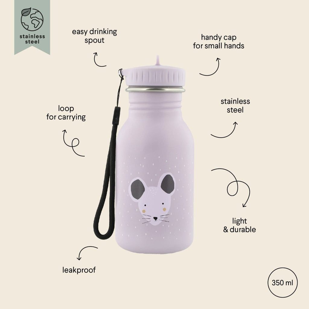 Mrs. Mouse Stainless Steel Water Bottle 350 ml – Durable, Safe Hydration for Kids - Tiny Tugz™