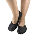 Natural Leather Barefoot Kids & Teens Gymnastics Slippers (Black) - Tiny Tugz™