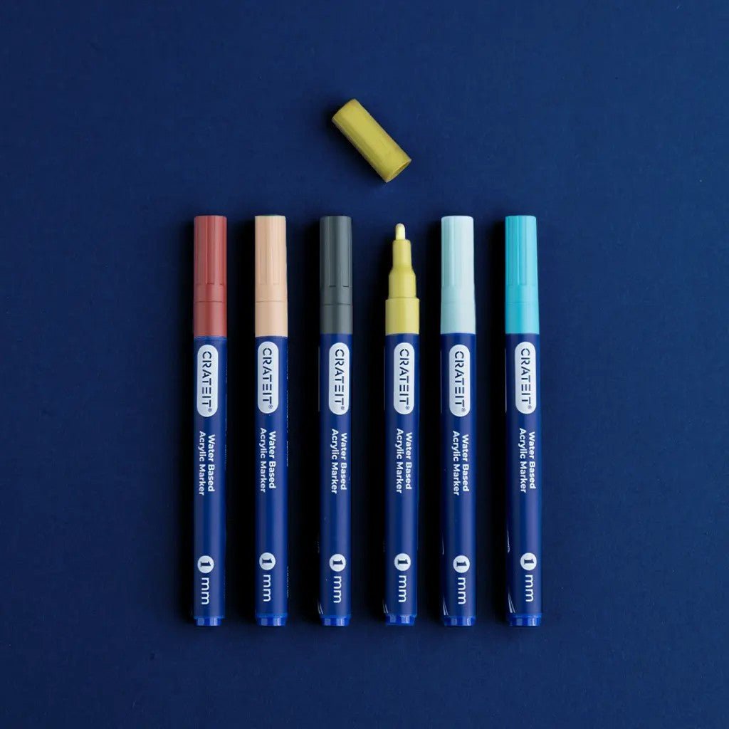 Nature Acrylic Markers for Wooden Toys - 1 mm Tip - 6 Pack - Tiny Tugz™