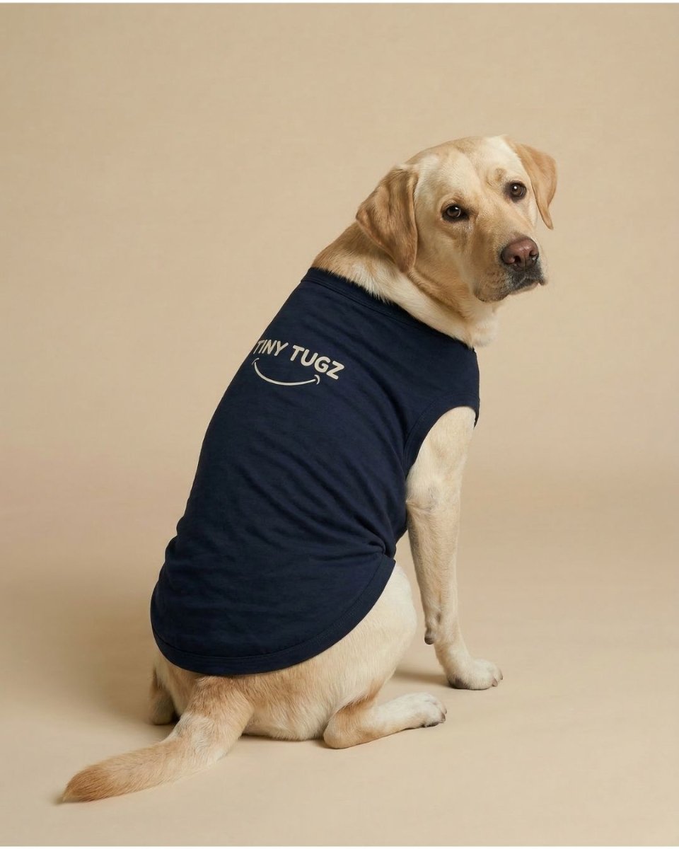 Navy 100% Organic Cotton Dog T-Shirt - Tiny Tugz™