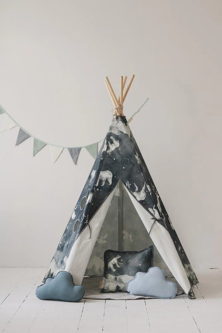 Night Sky Cotton Teepee Tent for Kids & Toddlers (3y+) - Tiny Tugz™