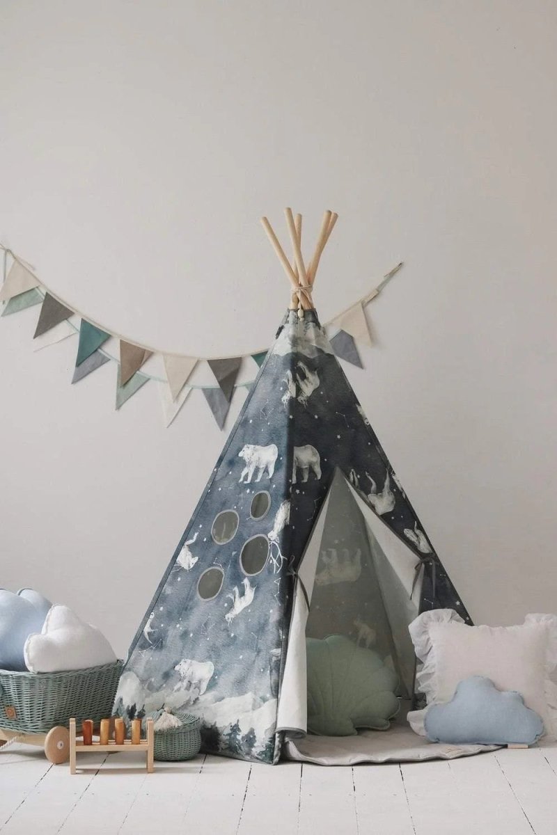 Night Sky Cotton Teepee Tent for Kids & Toddlers (3y+) - Tiny Tugz™