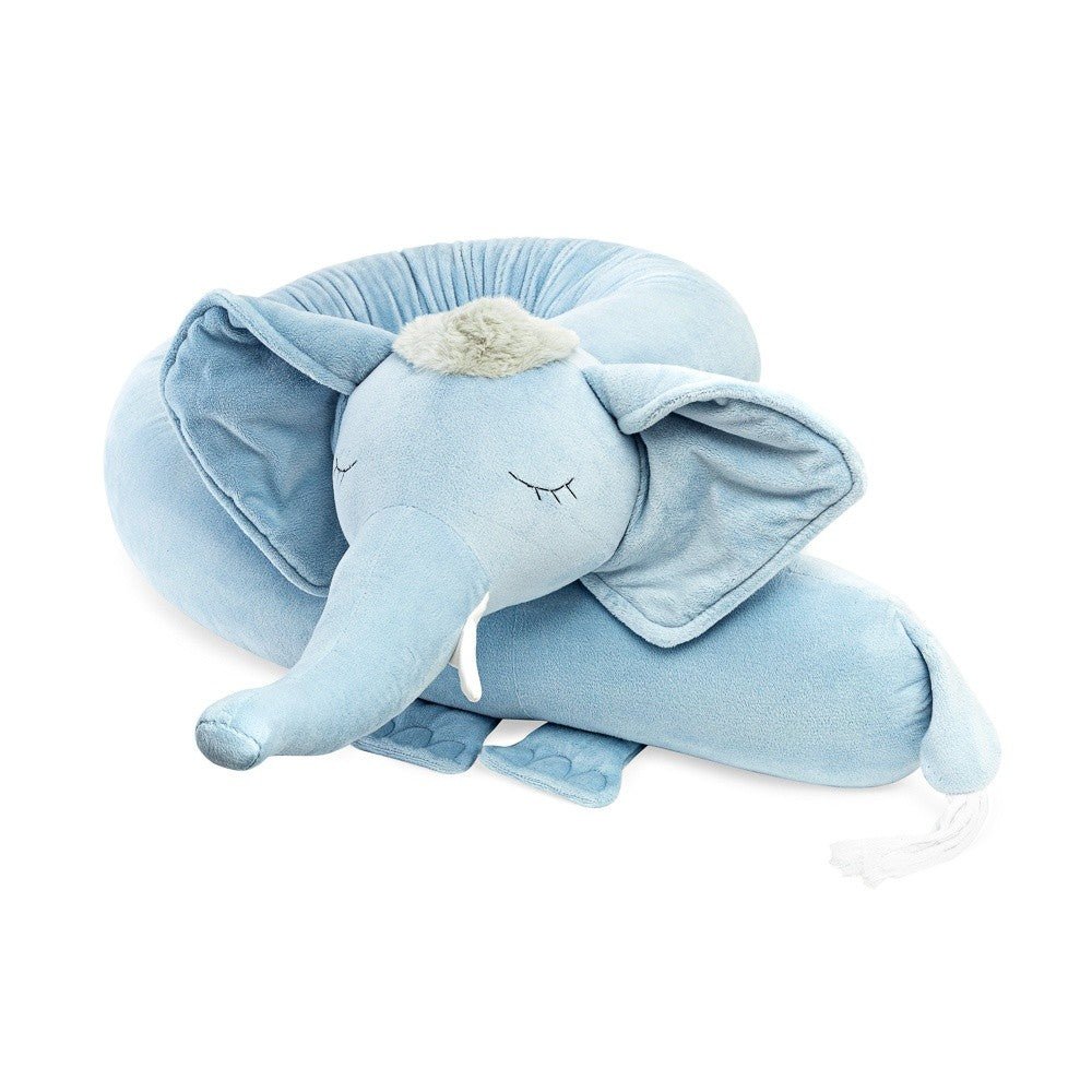 Nilo Elephant Cuddle Pillow & Bed Wall Bumper - Minky, 200 cm (Blue) - Tiny Tugz™