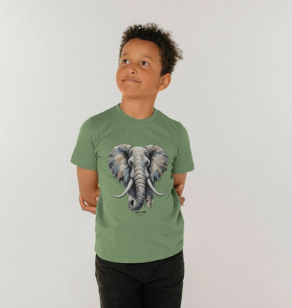 Organic Cotton Kids’ T-Shirt – Canvas Elephant Print