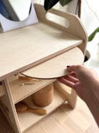 Montessori Wooden Washbasin With Storage for Kids - Large