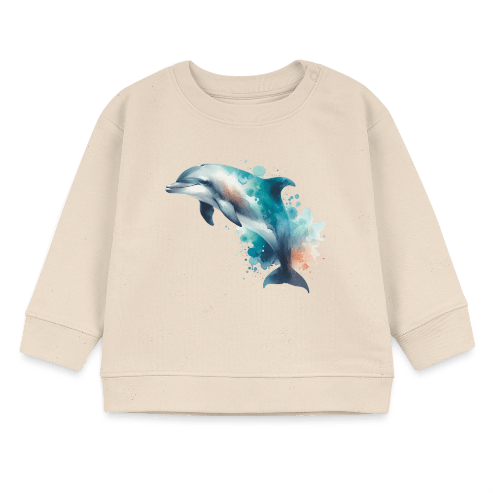 Organic Blend Baby Sweatshirt (Dolphin Watercolour Art) - Tiny Tugz™