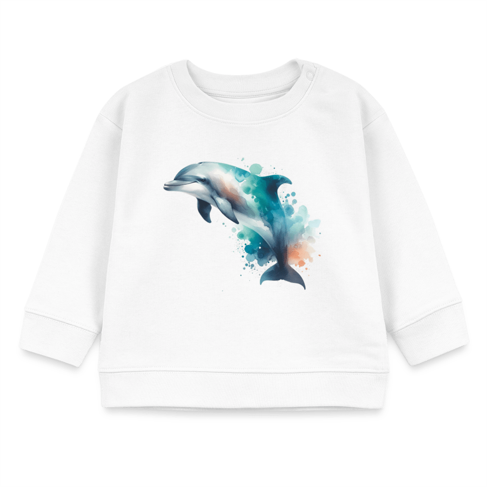 Organic Blend Baby Sweatshirt (Dolphin Watercolour Art) - Tiny Tugz™