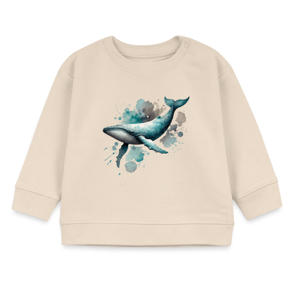 Organic Blend Baby Sweatshirt (Whale Watercolour Art) - Tiny Tugz™