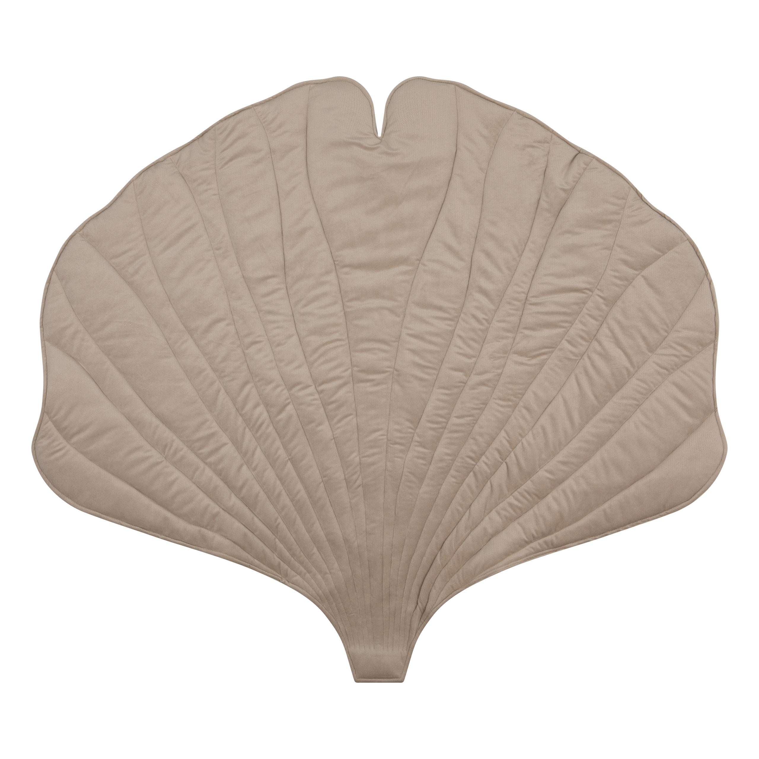 Organic Cotton and Velvet Ginkgo Leaf Playmat - Cream