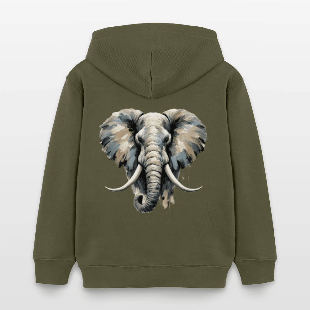Organic Cotton Kids' Hoodie (Canvas Art Elephant) - Tiny Tugz™