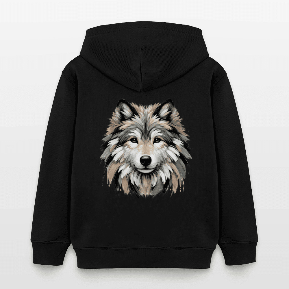 Organic Cotton Kids' Hoodie (Canvas Art Wolf) - Tiny Tugz™