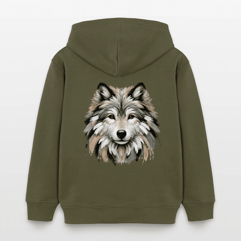 Organic Cotton Kids' Hoodie (Canvas Art Wolf) - Tiny Tugz™
