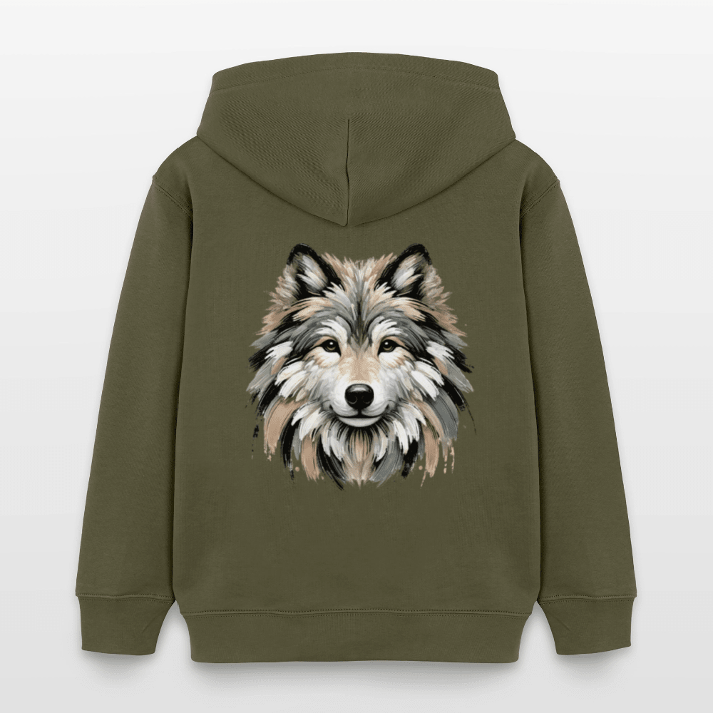 Organic Cotton Kids' Hoodie (Canvas Art Wolf) - Tiny Tugz™
