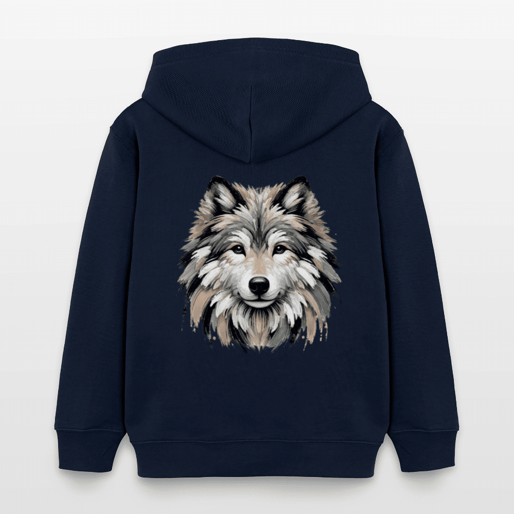 Organic Cotton Kids' Hoodie (Canvas Art Wolf) - Tiny Tugz™