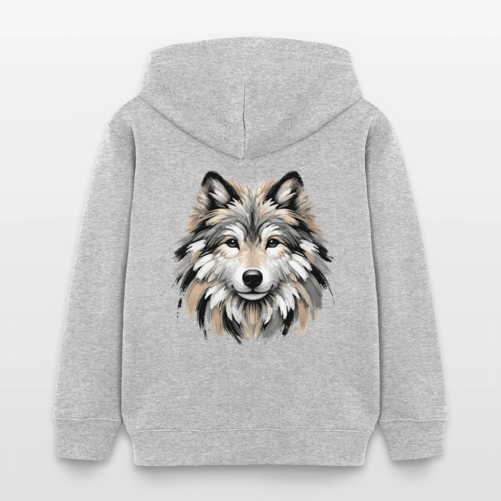 Organic Cotton Kids' Hoodie (Canvas Art Wolf) - Tiny Tugz™