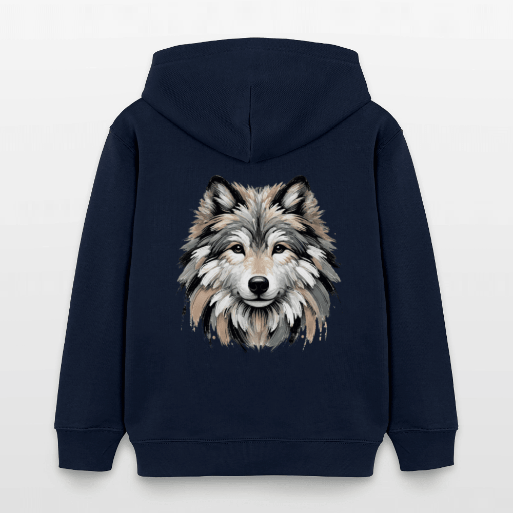 Organic Cotton Kids' Hoodie (Canvas Art Wolf) - Tiny Tugz™