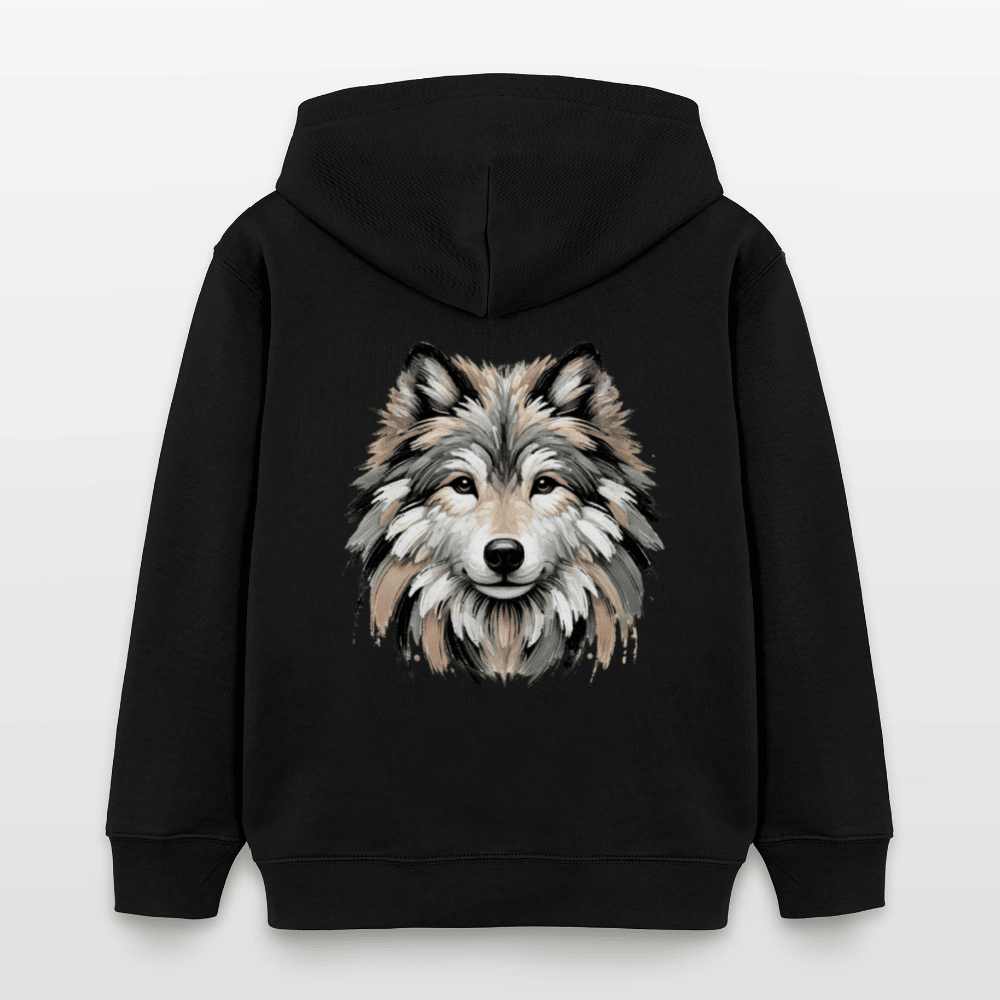 Organic Cotton Kids' Hoodie (Canvas Art Wolf) - Tiny Tugz™