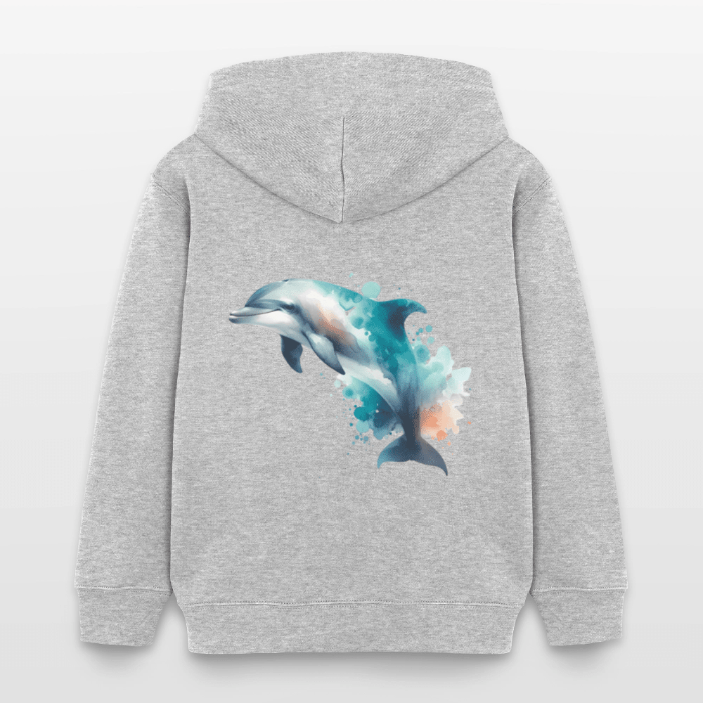 Organic Cotton Kids' Hoodie (Watercolour Art Dolphin) - Tiny Tugz™