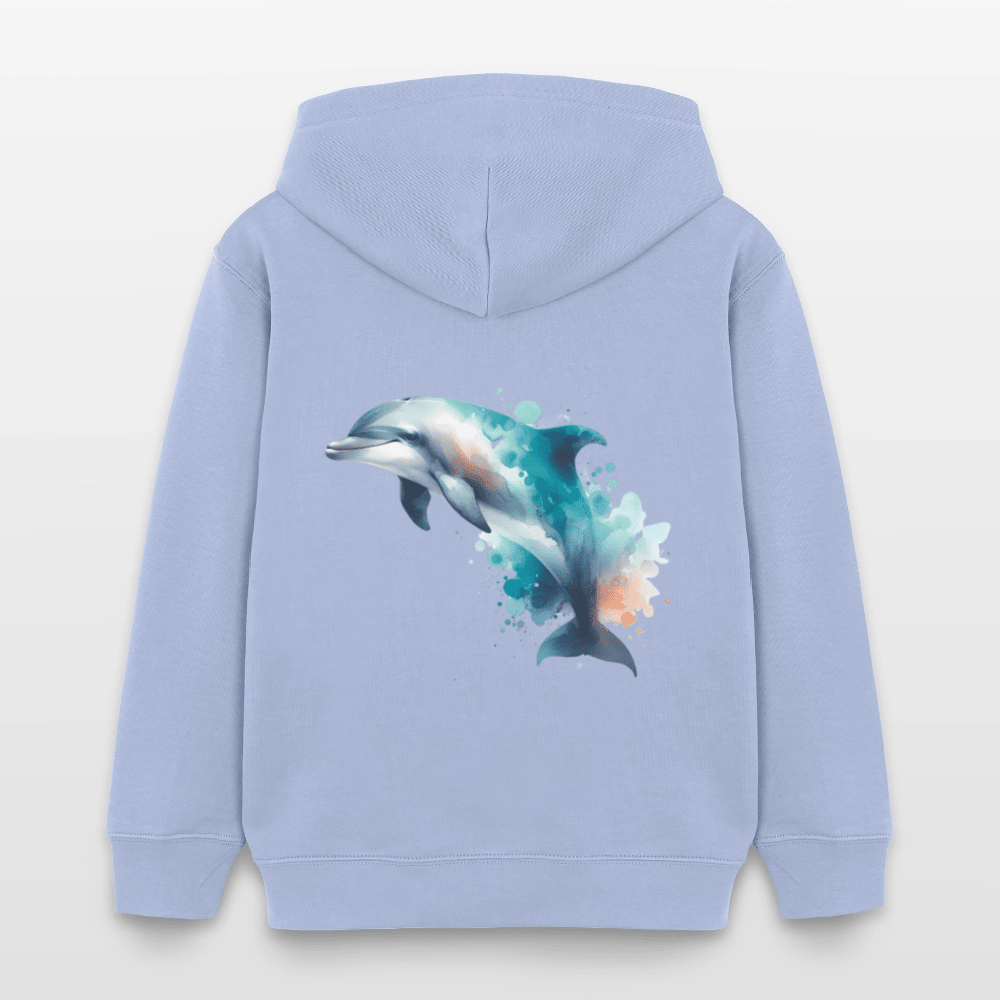 Organic Cotton Kids' Hoodie (Watercolour Art Dolphin) - Tiny Tugz™