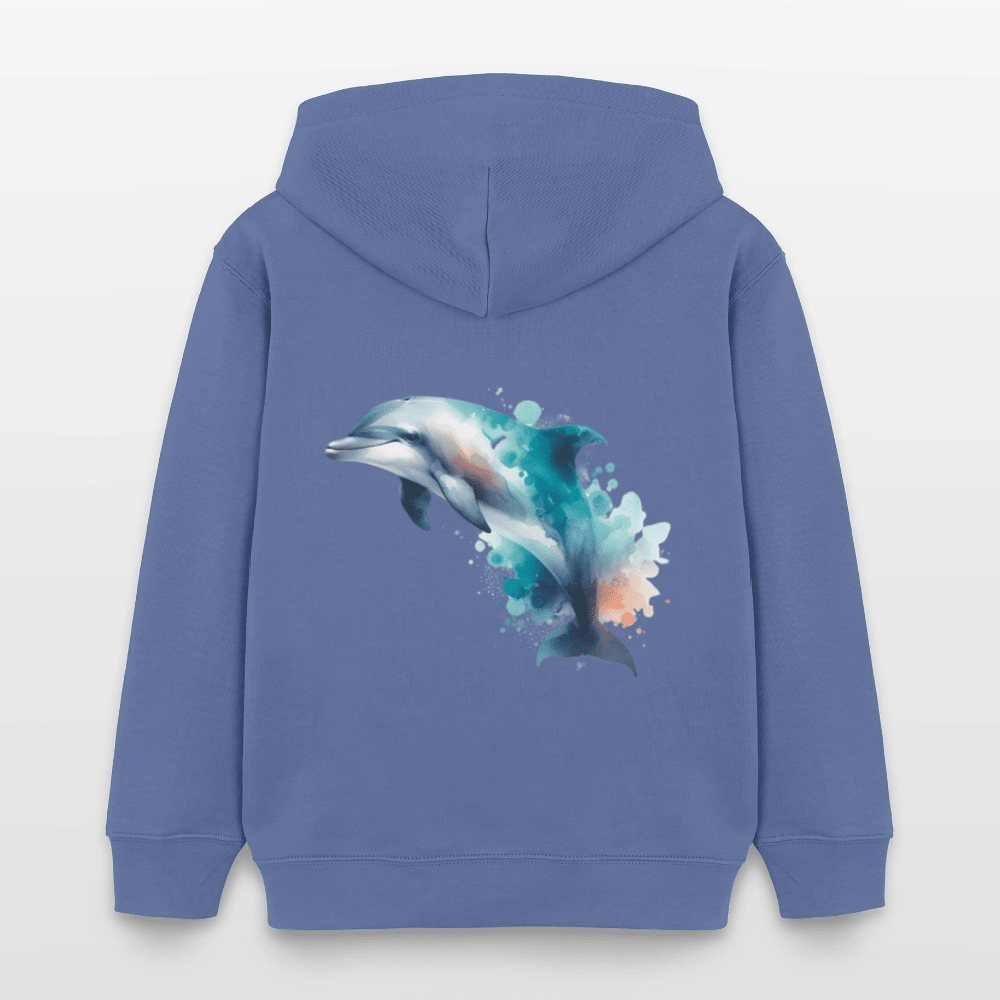 Organic Cotton Kids' Hoodie (Watercolour Art Dolphin) - Tiny Tugz™