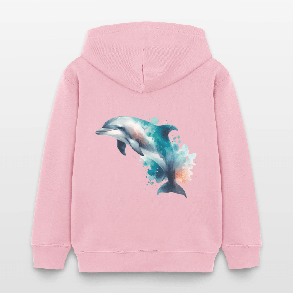 Organic Cotton Kids' Hoodie (Watercolour Art Dolphin) - Tiny Tugz™