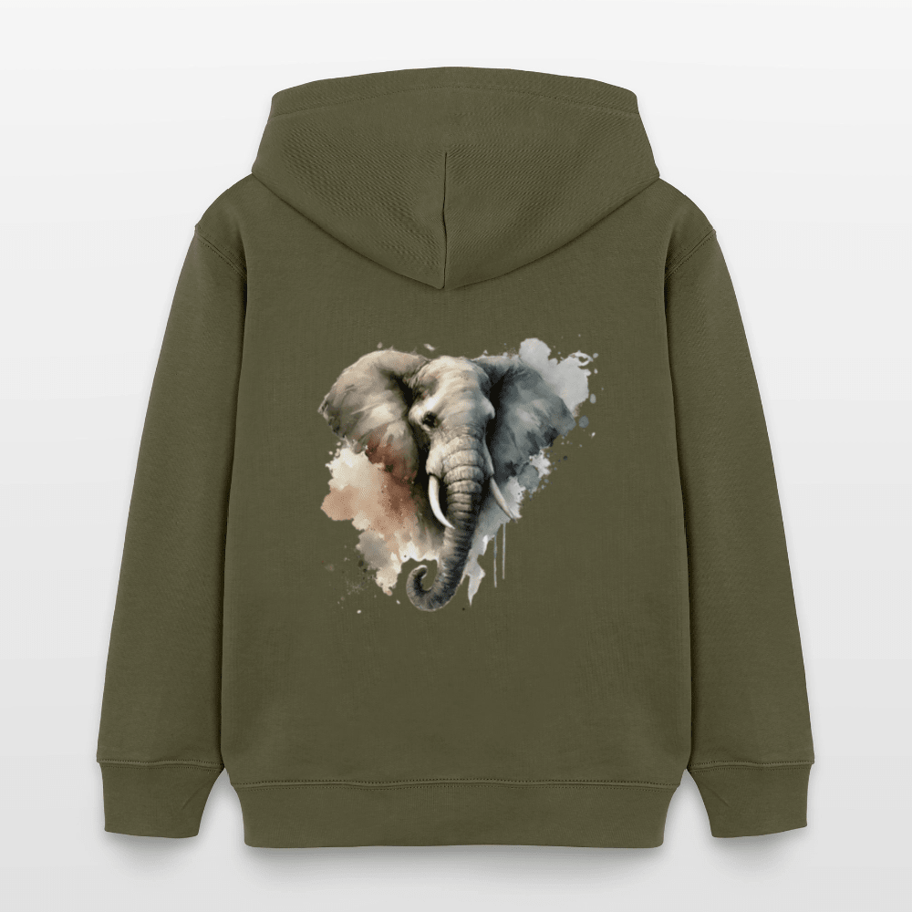 Organic Cotton Kids' Hoodie (Watercolour Art Elephant) - Tiny Tugz™