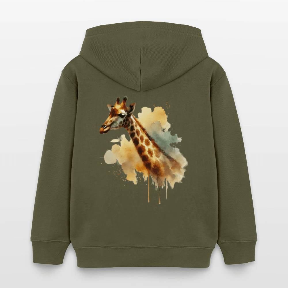 Organic Cotton Kids' Hoodie (Watercolour Art Giraffe) - Tiny Tugz™