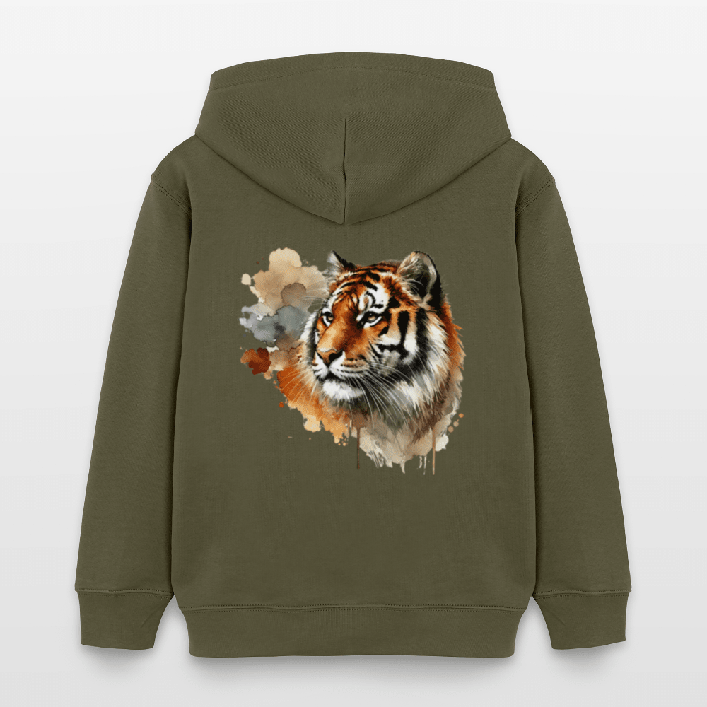 Organic Cotton Kids' Hoodie (Watercolour Art Tiger) - Tiny Tugz™