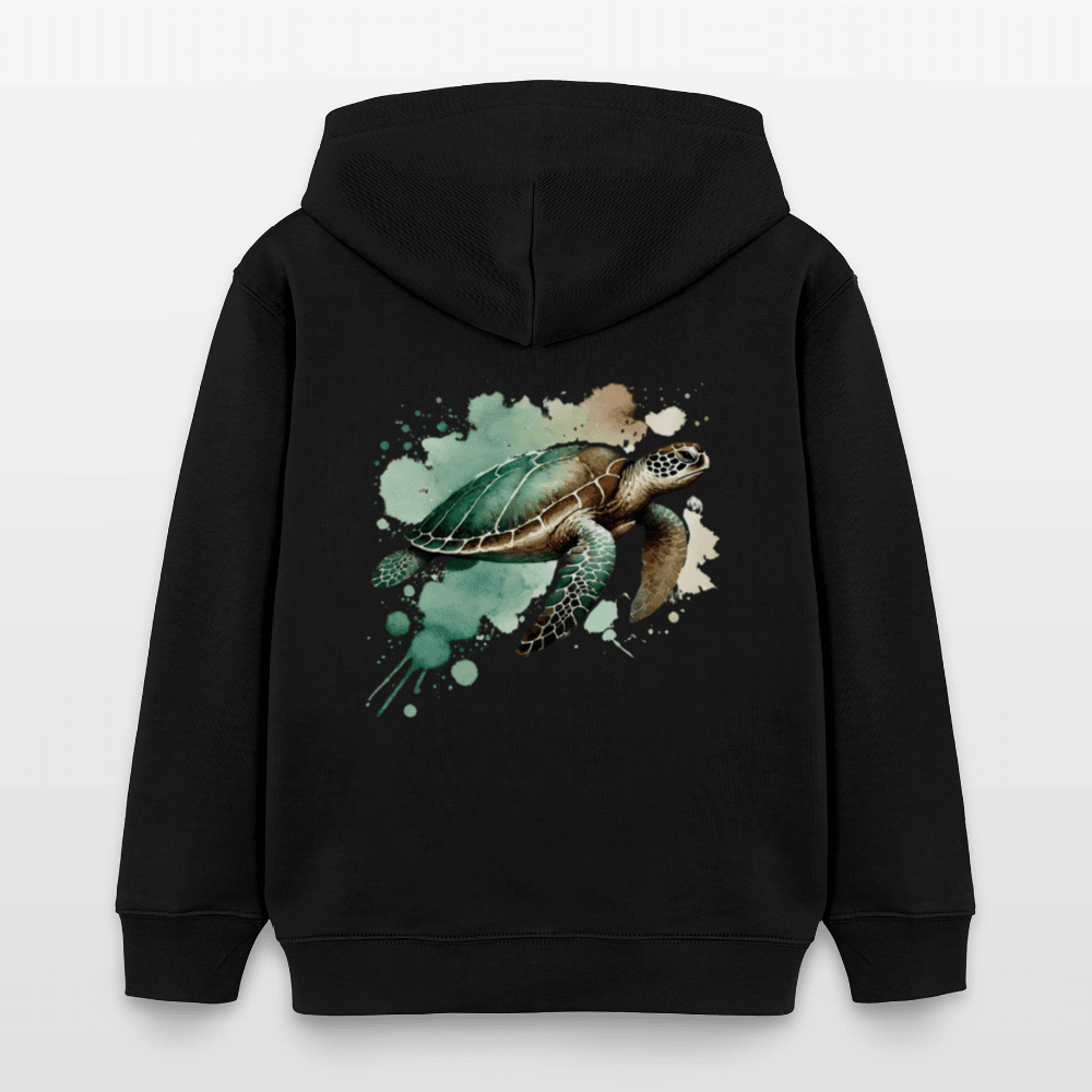 Organic Cotton Kids' Hoodie (Watercolour Art Turtle) - Tiny Tugz™