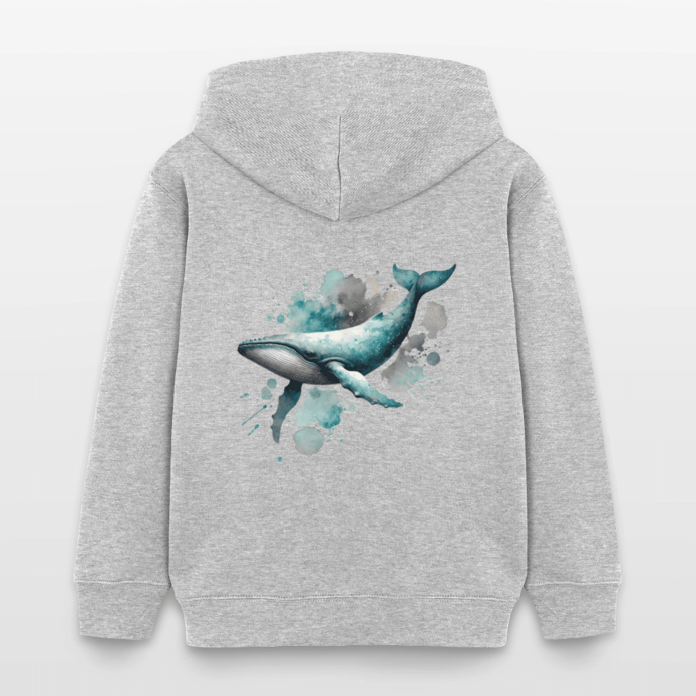 Organic Cotton Kids' Hoodie (Watercolour Art Whale) - Tiny Tugz™