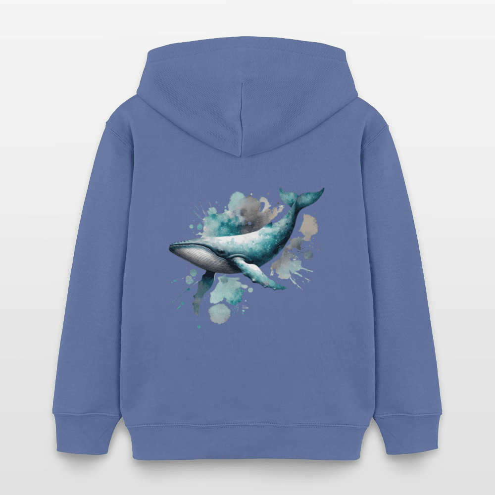Organic Cotton Kids' Hoodie (Watercolour Art Whale) - Tiny Tugz™