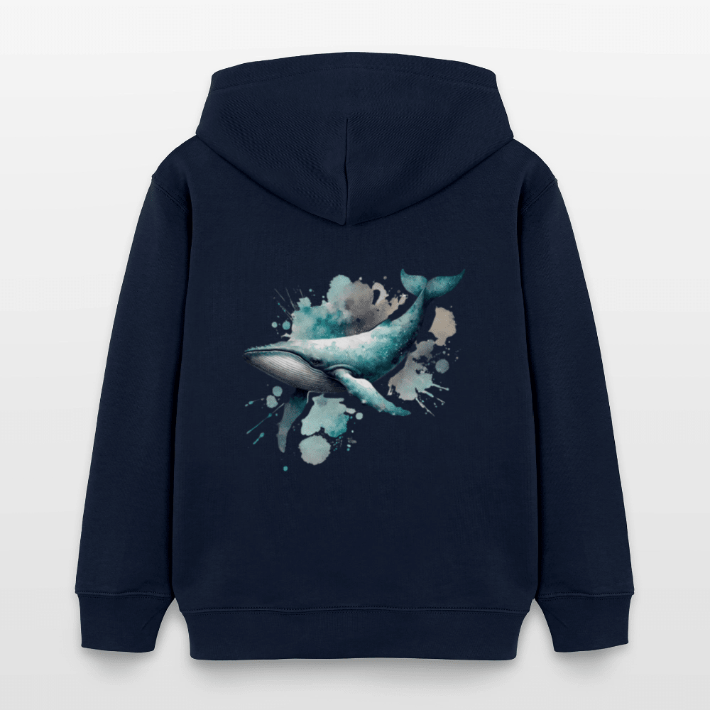Organic Cotton Kids' Hoodie (Watercolour Art Whale) - Tiny Tugz™