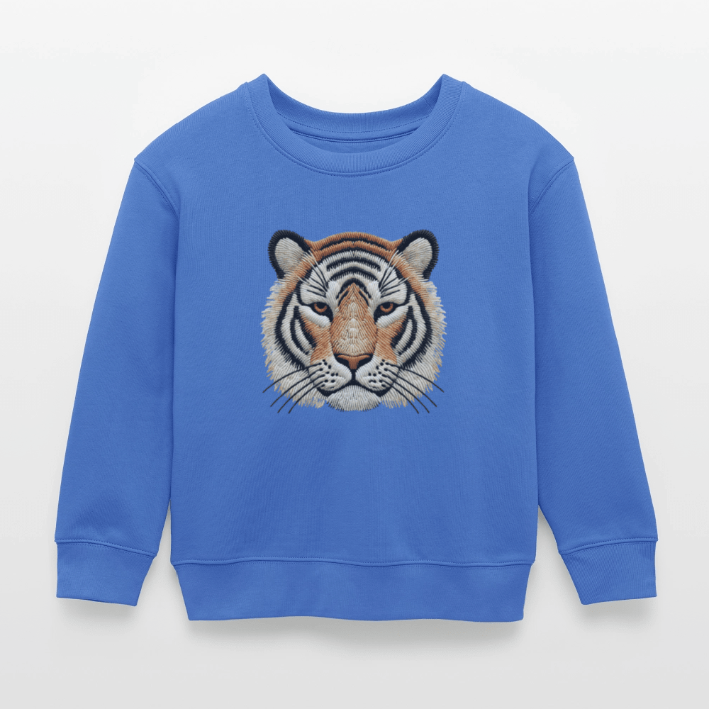 Organic Cotton Kids’ Sweatshirt (Thread Art Tiger) - Tiny Tugz™