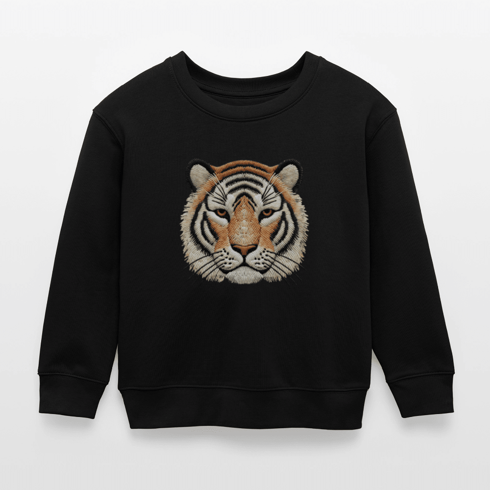 Organic Cotton Kids’ Sweatshirt (Thread Art Tiger) - Tiny Tugz™