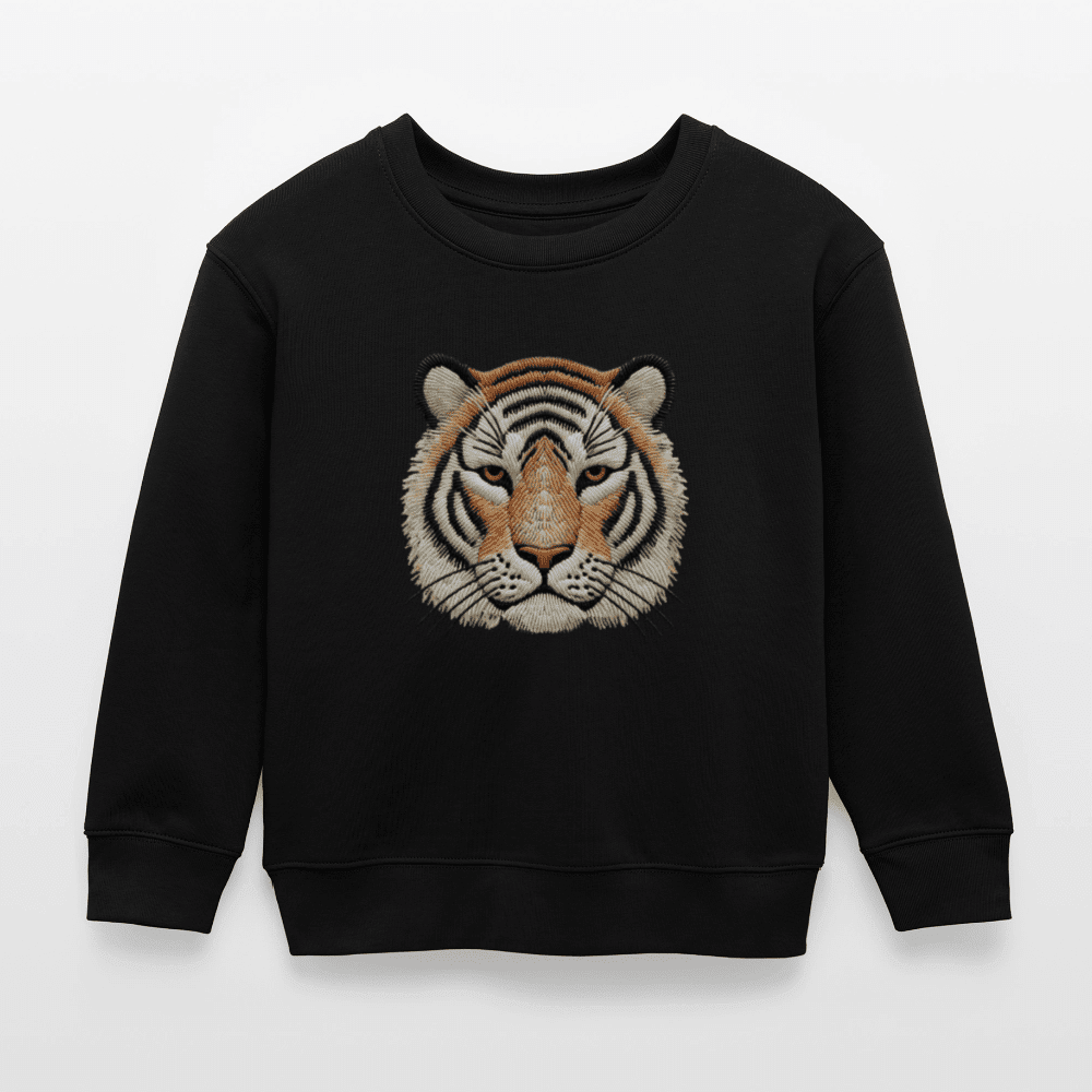 Organic Cotton Kids’ Sweatshirt (Thread Art Tiger) - Tiny Tugz™