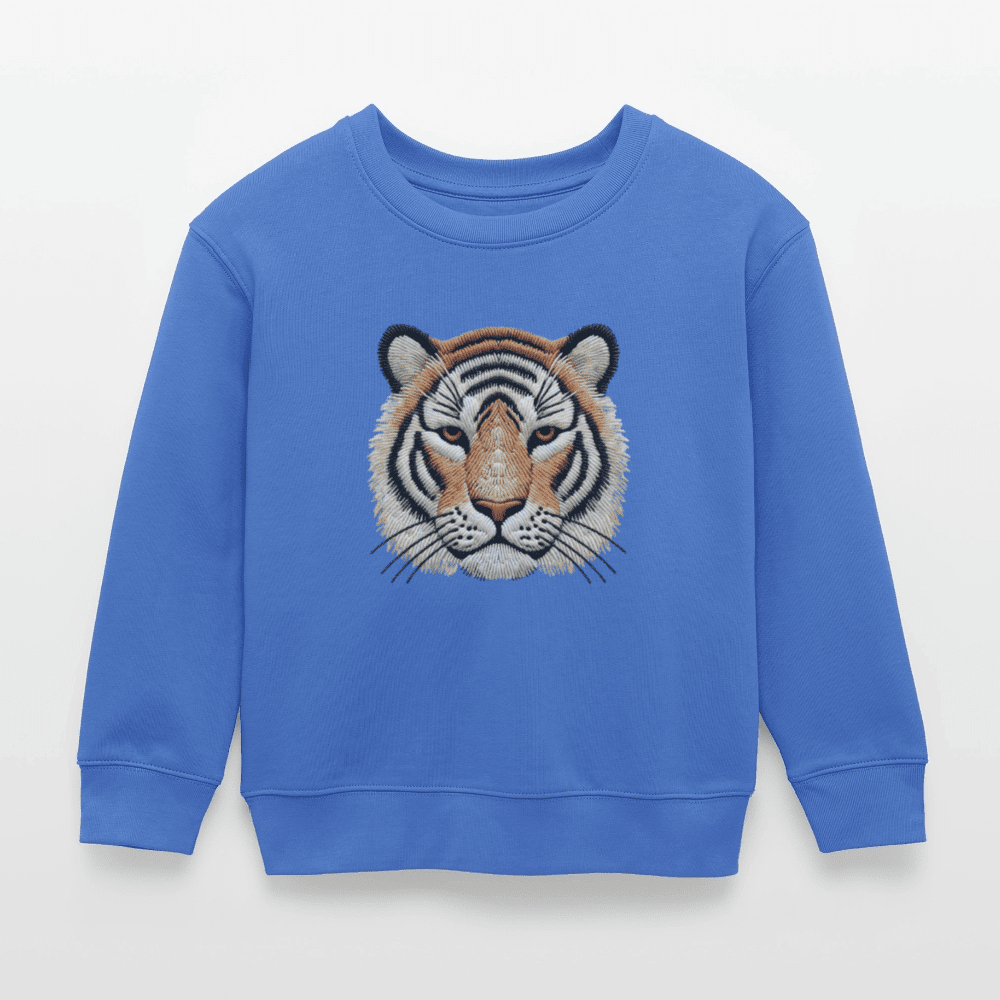 Organic Cotton Kids’ Sweatshirt (Thread Art Tiger) - Tiny Tugz™