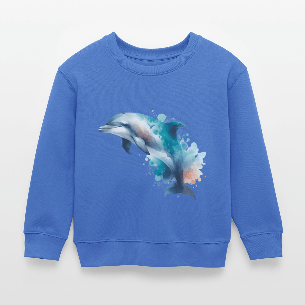 Organic Cotton Kids’ Sweatshirt (Watercolour Dolphin) - Tiny Tugz™