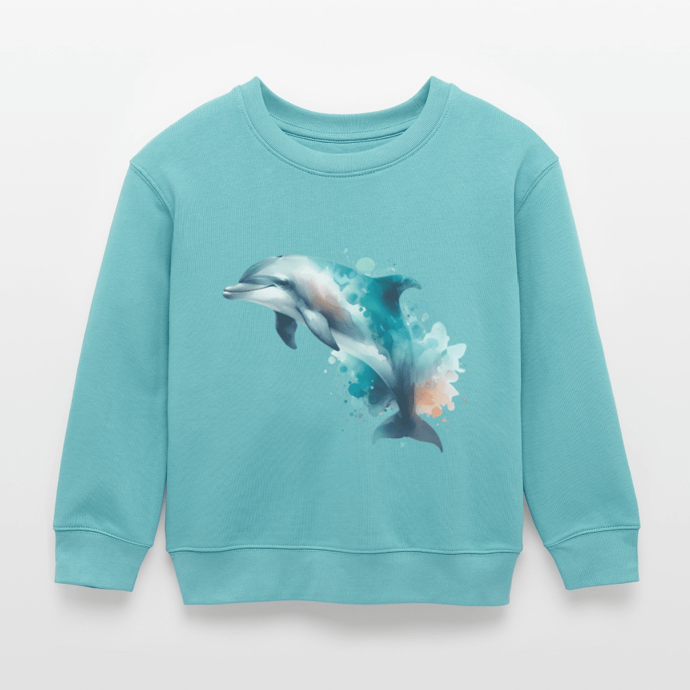 Organic Cotton Kids’ Sweatshirt (Watercolour Dolphin) - Tiny Tugz™