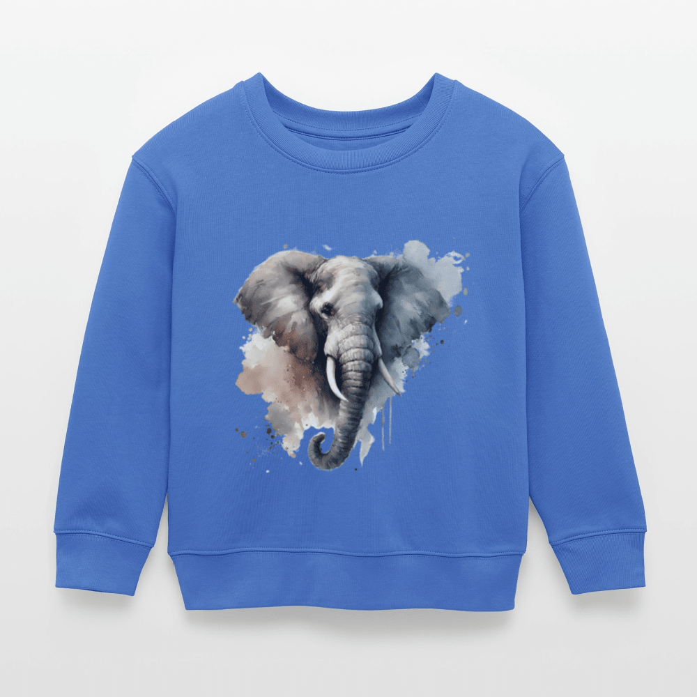 Organic Cotton Kids’ Sweatshirt (Watercolour Elephant) - Tiny Tugz™