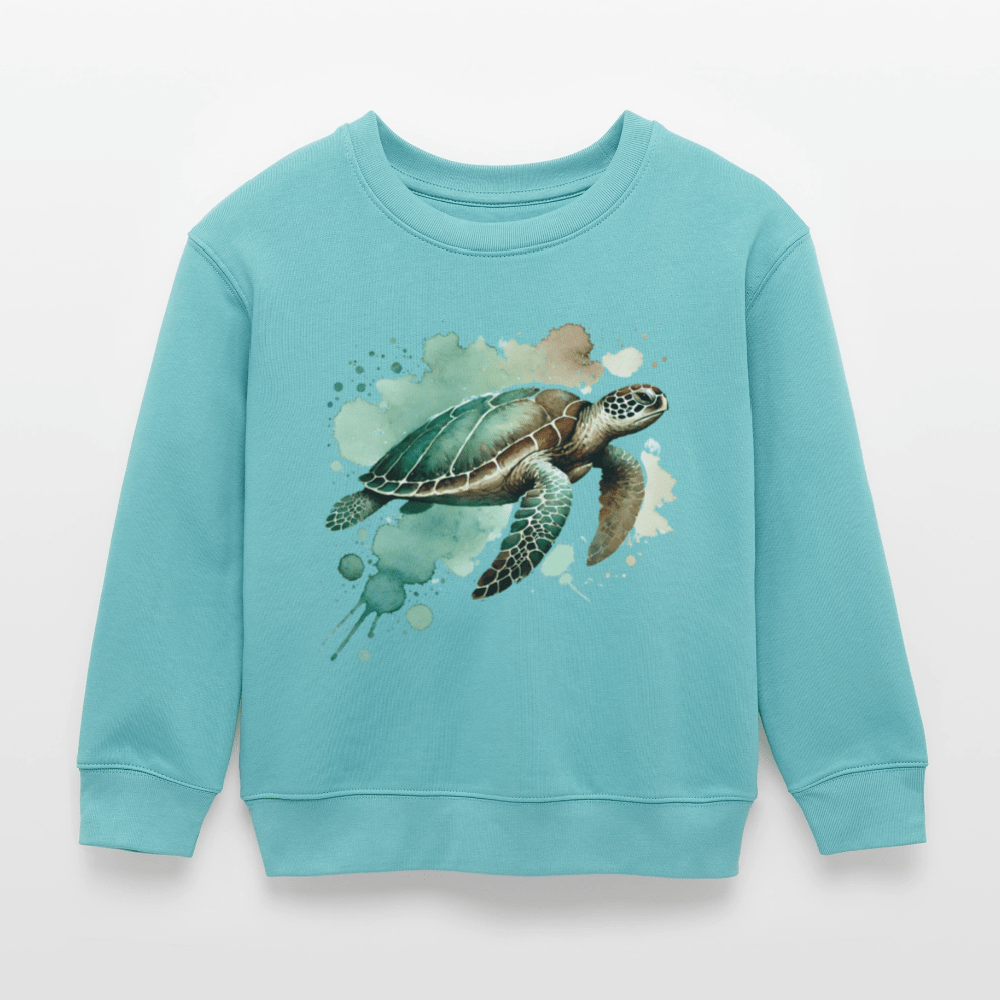 Organic Cotton Kids’ Sweatshirt (Watercolour Turtle) - Tiny Tugz™