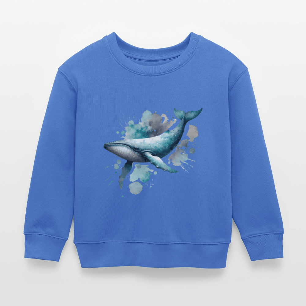 Organic Cotton Kids’ Sweatshirt (Watercolour Whale) - Tiny Tugz™