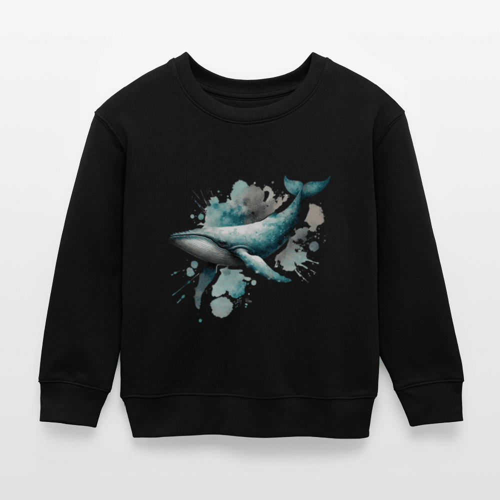 Organic Cotton Kids’ Sweatshirt (Watercolour Whale) - Tiny Tugz™