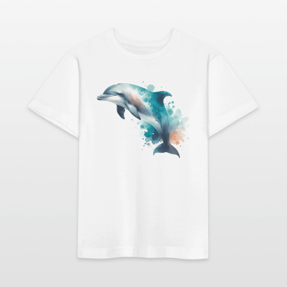Organic Cotton Kids T-Shirt (Watercolour Dolphin) - Tiny Tugz™